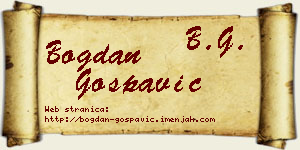 Bogdan Gospavić vizit kartica